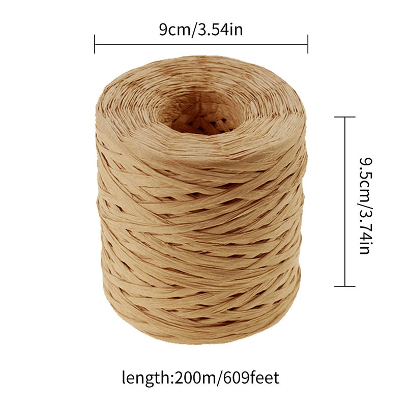 Creatrill 218 Yards Raffia Paper Craft Ribbon Packing Paper Twine, 1/4 Inch by 218 Yards (Kraft) - Image 2